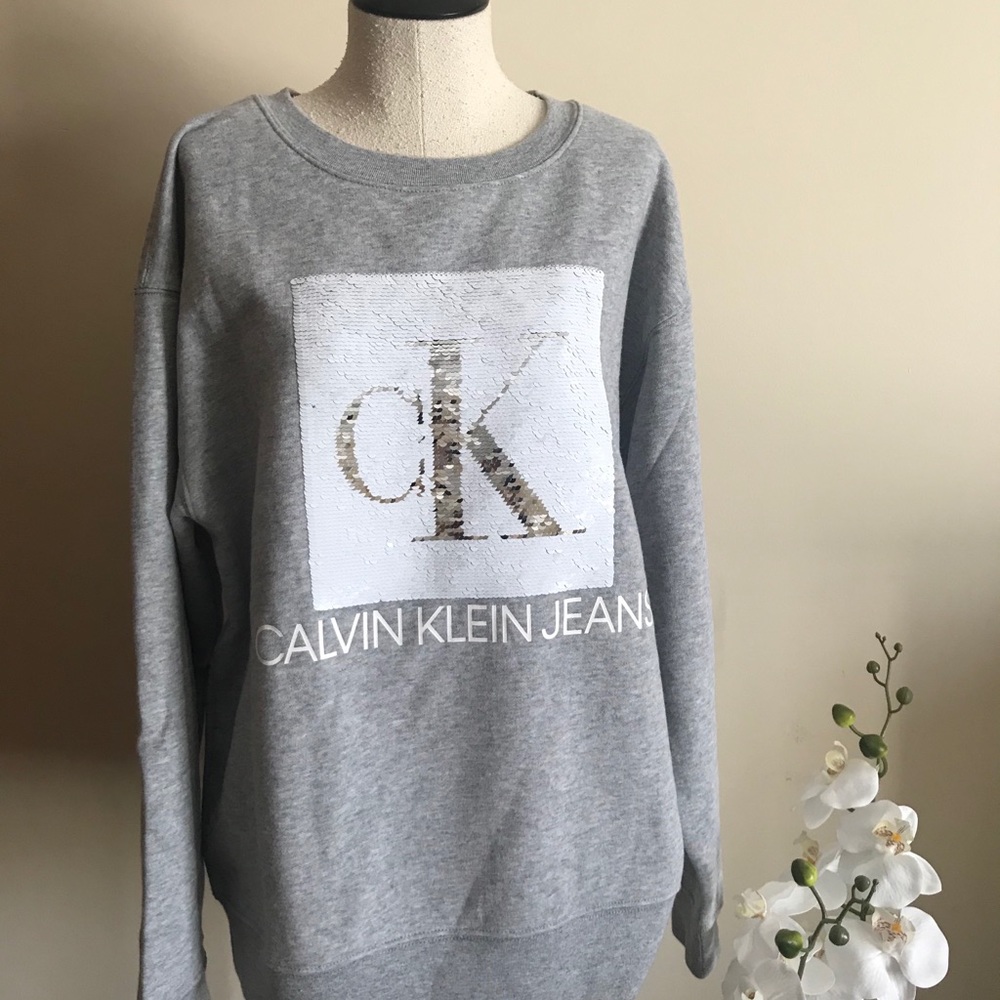 Calvin Klein Sequin Sweatshirt - Small NWT